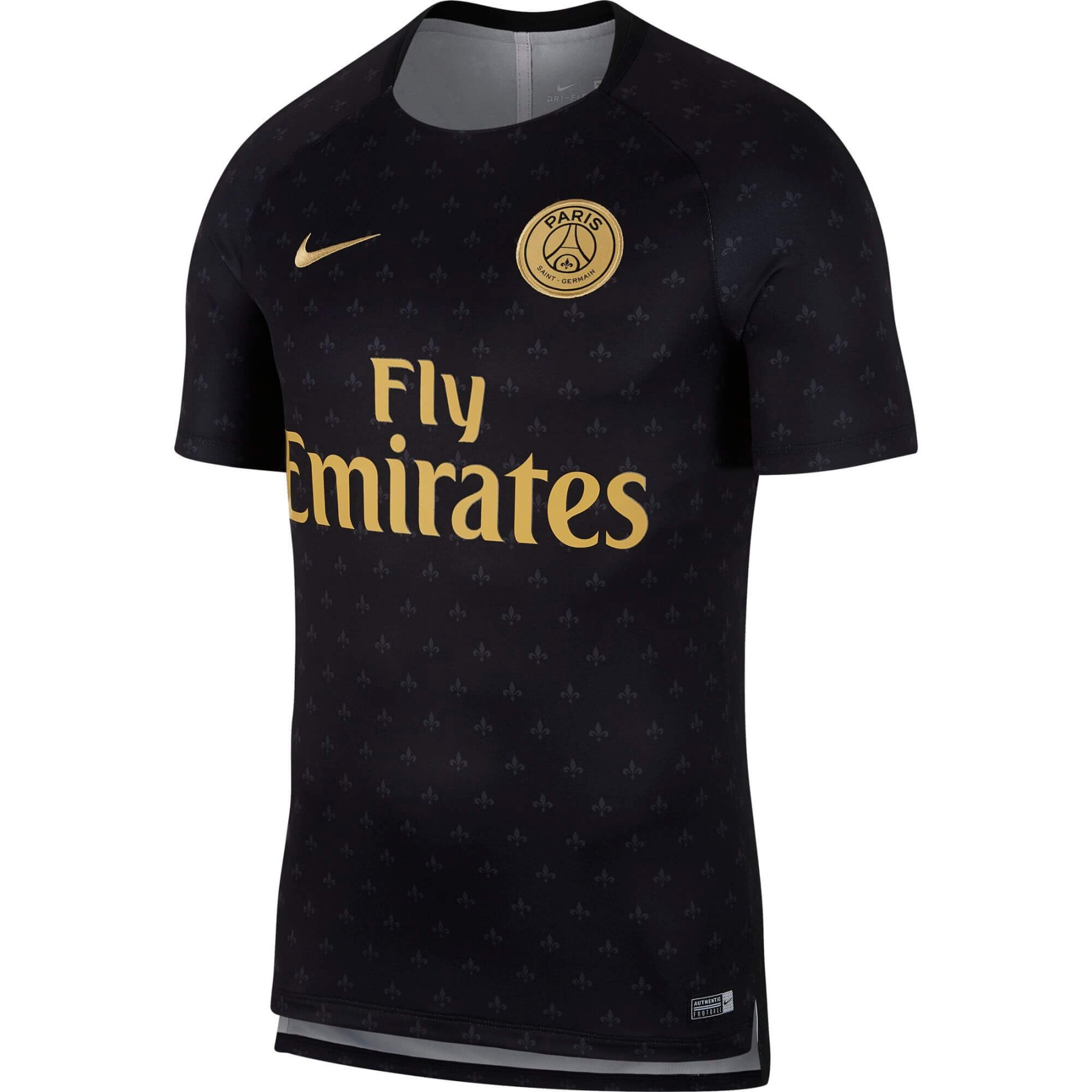 NIKE PSG MAILLOT ENTRAINEMENT NOIR OR 2018 2019 894327 011