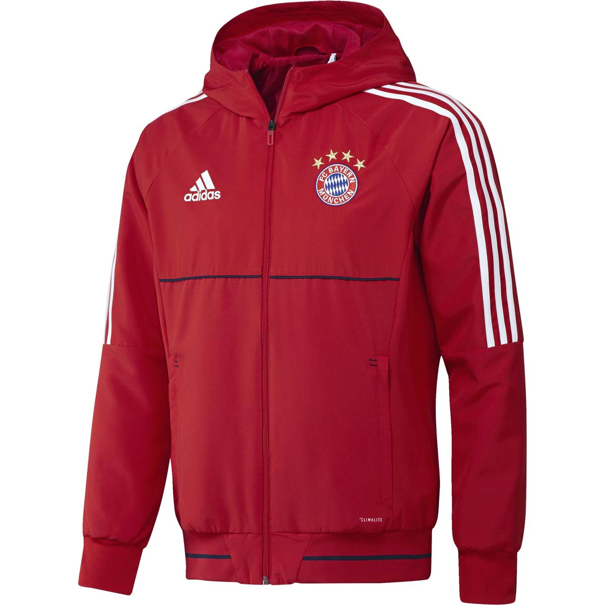 ADIDAS BAYERN PRE JKT JUNIOR ROUGE 2017/2018