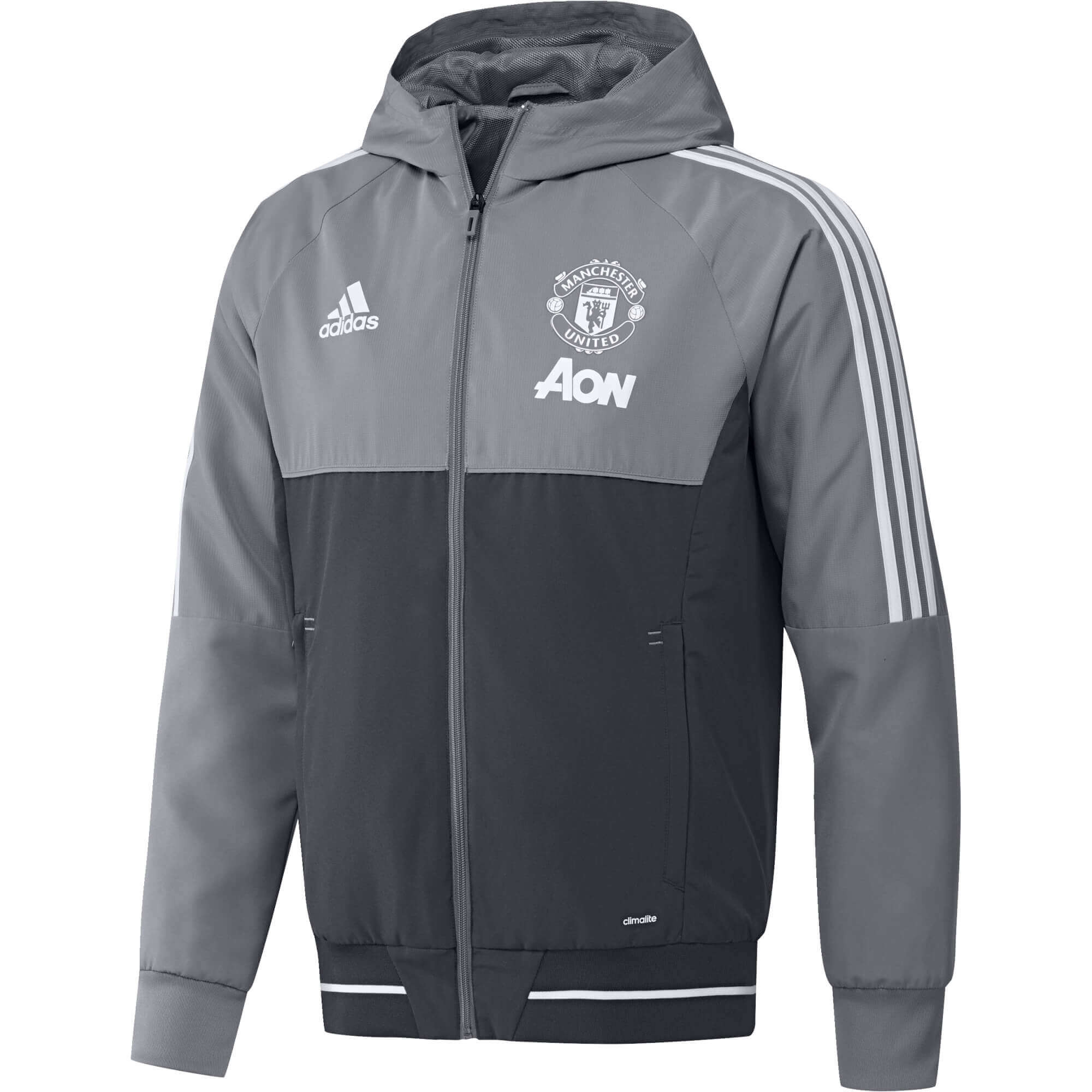 ADIDAS MANCHESTER UNITED PRE JKT GRIS 2017/2018