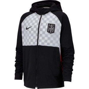 NIKE NEYMAR JR TRG TOP HOODY JUNIOR NOIR/BLANC